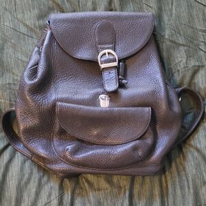 Brown Leather Backpack Purse